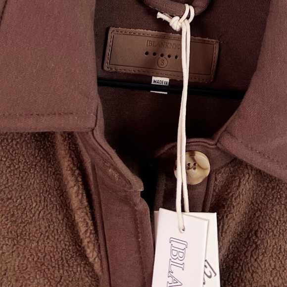 NWT BlankNYC Fleece Button Front Shirt Jacket Shacket Brown - Picture 4 of 6
